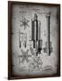 PP280-Faded Grey Mining Drill Tool 1891 Patent Poster-Cole Borders-Framed Giclee Print