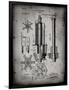 PP280-Faded Grey Mining Drill Tool 1891 Patent Poster-Cole Borders-Framed Giclee Print