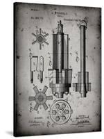 PP280-Faded Grey Mining Drill Tool 1891 Patent Poster-Cole Borders-Stretched Canvas