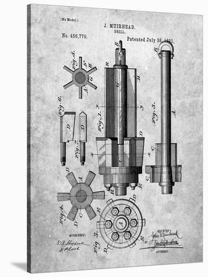 PP280-Slate Mining Drill Tool 1891 Patent Poster-Cole Borders-Stretched Canvas
