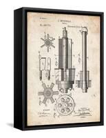 PP280-Vintage Parchment Mining Drill Tool 1891 Patent Poster-Cole Borders-Framed Stretched Canvas