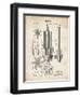 PP280-Vintage Parchment Mining Drill Tool 1891 Patent Poster-Cole Borders-Framed Giclee Print