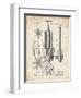 PP280-Vintage Parchment Mining Drill Tool 1891 Patent Poster-Cole Borders-Framed Giclee Print