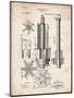 PP280-Vintage Parchment Mining Drill Tool 1891 Patent Poster-Cole Borders-Mounted Giclee Print