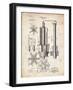 PP280-Vintage Parchment Mining Drill Tool 1891 Patent Poster-Cole Borders-Framed Giclee Print