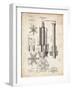 PP280-Vintage Parchment Mining Drill Tool 1891 Patent Poster-Cole Borders-Framed Giclee Print