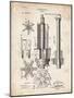 PP280-Vintage Parchment Mining Drill Tool 1891 Patent Poster-Cole Borders-Mounted Giclee Print