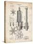 PP280-Vintage Parchment Mining Drill Tool 1891 Patent Poster-Cole Borders-Stretched Canvas