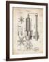 PP280-Vintage Parchment Mining Drill Tool 1891 Patent Poster-Cole Borders-Framed Giclee Print