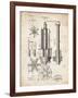 PP280-Vintage Parchment Mining Drill Tool 1891 Patent Poster-Cole Borders-Framed Giclee Print