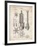 PP280-Vintage Parchment Mining Drill Tool 1891 Patent Poster-Cole Borders-Framed Giclee Print