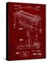PP281-Burgundy Fender Pedal Steel Guitar Patent Poster-Cole Borders-Stretched Canvas