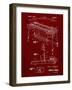 PP281-Burgundy Fender Pedal Steel Guitar Patent Poster-Cole Borders-Framed Giclee Print