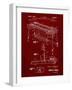 PP281-Burgundy Fender Pedal Steel Guitar Patent Poster-Cole Borders-Framed Giclee Print