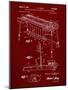 PP281-Burgundy Fender Pedal Steel Guitar Patent Poster-Cole Borders-Mounted Giclee Print