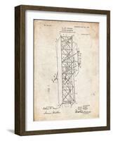 PP288-Vintage Parchment Wright Brothers Flying Machine Patent Poster-Cole Borders-Framed Giclee Print