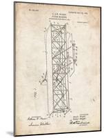 PP288-Vintage Parchment Wright Brothers Flying Machine Patent Poster-Cole Borders-Mounted Giclee Print