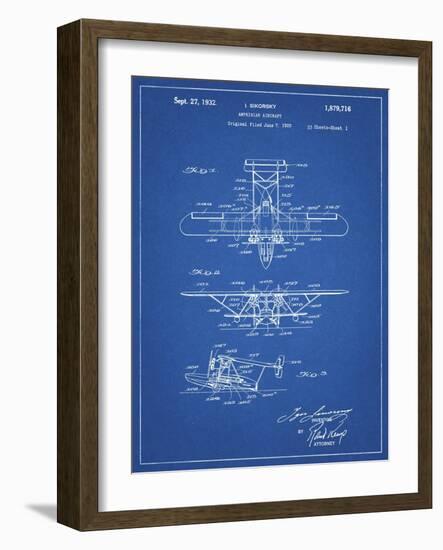 PP29 Blueprint-Borders Cole-Framed Giclee Print