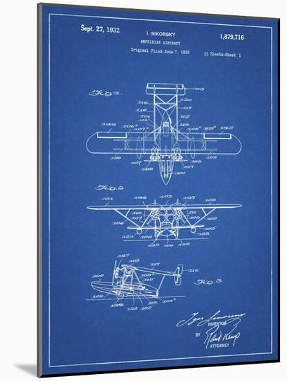 PP29 Blueprint-Borders Cole-Mounted Giclee Print