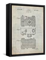 PP299-Antique Grid Parchment Argus C Camera Patent Poster-Cole Borders-Framed Stretched Canvas