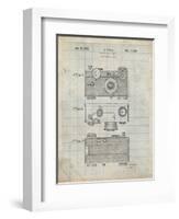 PP299-Antique Grid Parchment Argus C Camera Patent Poster-Cole Borders-Framed Giclee Print