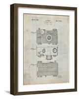 PP299-Antique Grid Parchment Argus C Camera Patent Poster-Cole Borders-Framed Giclee Print