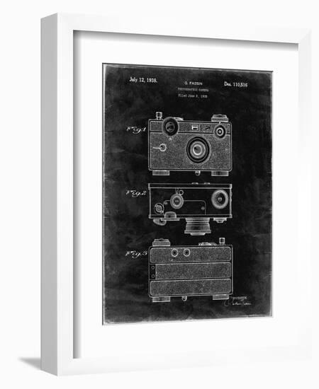 PP299-Black Grunge Argus C Camera Patent Poster-Cole Borders-Framed Giclee Print