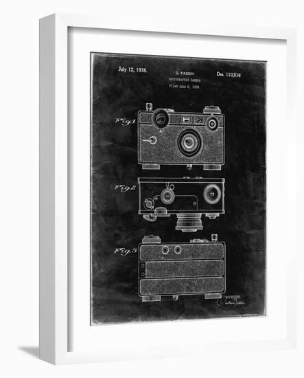 PP299-Black Grunge Argus C Camera Patent Poster-Cole Borders-Framed Giclee Print