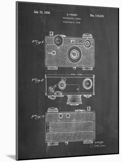 PP299-Chalkboard Argus C Camera Patent Poster-Cole Borders-Mounted Giclee Print