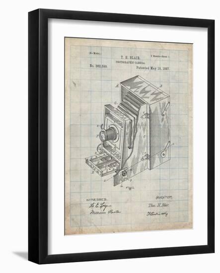 PP301-Antique Grid Parchment Lucidograph Camera Patent Poster-Cole Borders-Framed Giclee Print