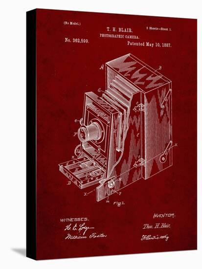 PP301-Burgundy Lucidograph Camera Patent Poster-Cole Borders-Stretched Canvas