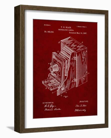 PP301-Burgundy Lucidograph Camera Patent Poster-Cole Borders-Framed Giclee Print