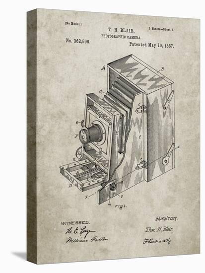 PP301-Sandstone Lucidograph Camera Patent Poster-Cole Borders-Stretched Canvas