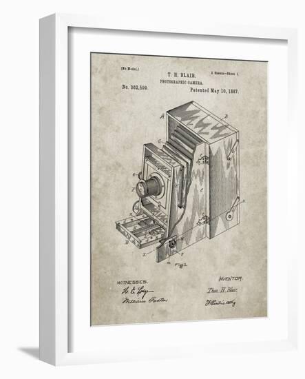 PP301-Sandstone Lucidograph Camera Patent Poster-Cole Borders-Framed Giclee Print