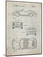 PP305-Antique Grid Parchment Porsche 911 Carrera Patent Poster-Cole Borders-Mounted Giclee Print