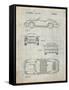 PP305-Antique Grid Parchment Porsche 911 Carrera Patent Poster-Cole Borders-Framed Stretched Canvas