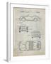 PP305-Antique Grid Parchment Porsche 911 Carrera Patent Poster-Cole Borders-Framed Giclee Print