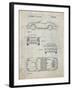 PP305-Antique Grid Parchment Porsche 911 Carrera Patent Poster-Cole Borders-Framed Giclee Print