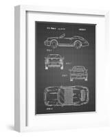 PP305-Black Grid Porsche 911 Carrera Patent Poster-Cole Borders-Framed Giclee Print