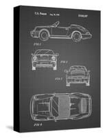 PP305-Black Grid Porsche 911 Carrera Patent Poster-Cole Borders-Stretched Canvas