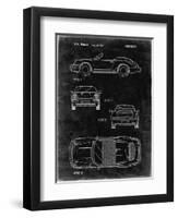 PP305-Black Grunge Porsche 911 Carrera Patent Poster-Cole Borders-Framed Giclee Print