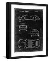 PP305-Black Grunge Porsche 911 Carrera Patent Poster-Cole Borders-Framed Giclee Print