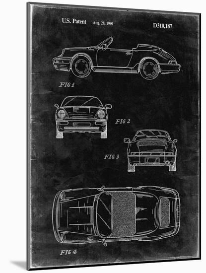 PP305-Black Grunge Porsche 911 Carrera Patent Poster-Cole Borders-Mounted Giclee Print