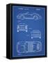 PP305-Blueprint Porsche 911 Carrera Patent Poster-Cole Borders-Framed Stretched Canvas