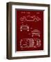 PP305-Burgundy Porsche 911 Carrera Patent Poster-Cole Borders-Framed Giclee Print