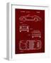 PP305-Burgundy Porsche 911 Carrera Patent Poster-Cole Borders-Framed Giclee Print