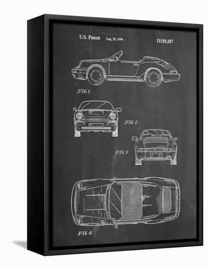 PP305-Chalkboard Porsche 911 Carrera Patent Poster-Cole Borders-Framed Stretched Canvas