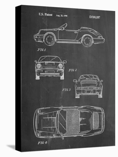 PP305-Chalkboard Porsche 911 Carrera Patent Poster-Cole Borders-Stretched Canvas