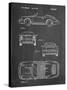 PP305-Chalkboard Porsche 911 Carrera Patent Poster-Cole Borders-Stretched Canvas