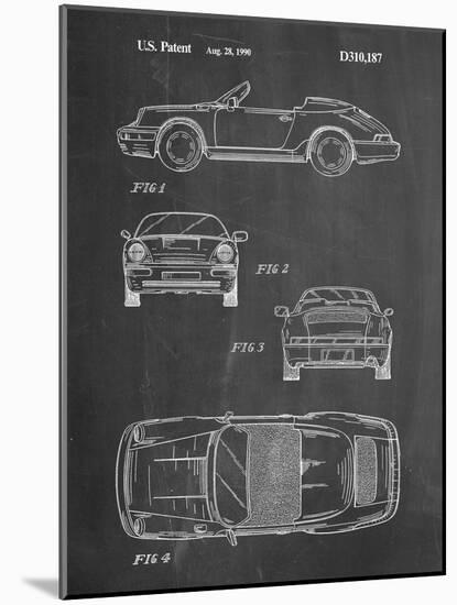 PP305-Chalkboard Porsche 911 Carrera Patent Poster-Cole Borders-Mounted Giclee Print